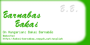 barnabas bakai business card